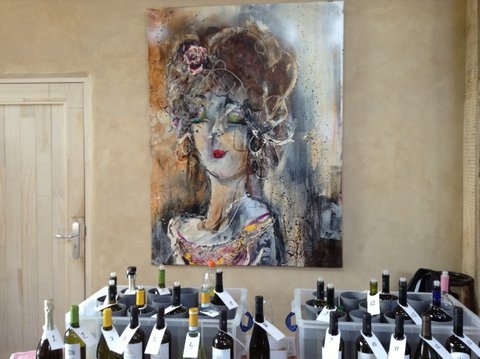 Witte wijnen voor schilderij van Guy Olivier april 2013